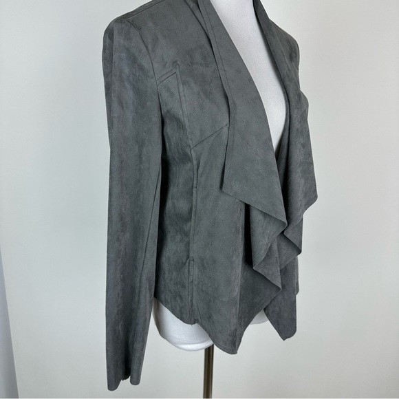 Kut From The Kloth Tayanita Gray Cascade Collar Faux Suede Jacket Size Small - Picture 4 of 14